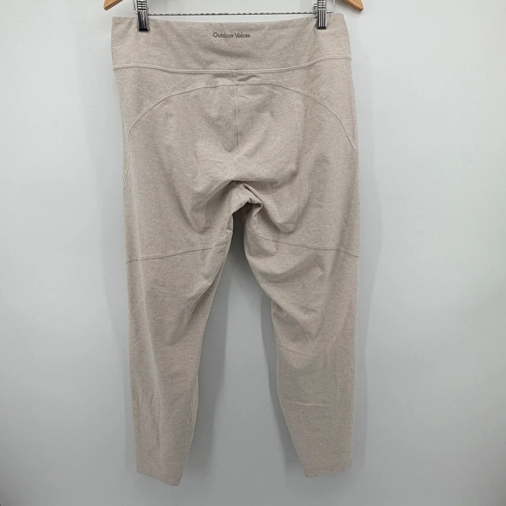 Outdoor Voices TechSweat Leggings XL Oatmeal Beige Heathered High Rise